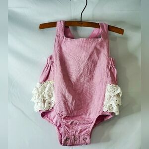 Emma Jean Pink Baby Girls One Piece 12M White Ruffle Bottom